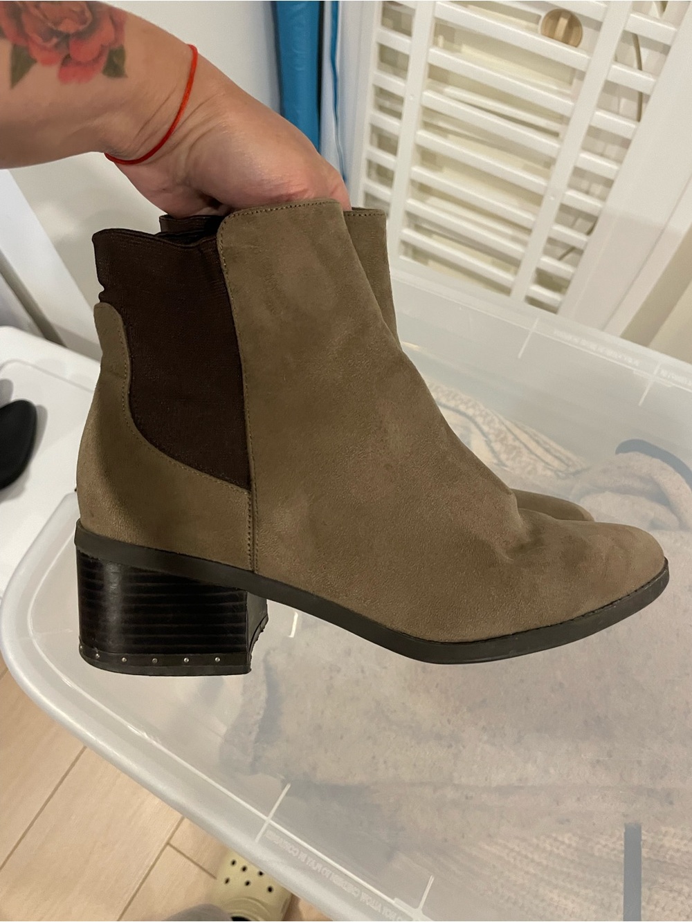 Call It Spring Taupe Suede Chelsea Ankle Boots